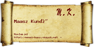 Maasz Kunó névjegykártya